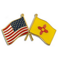 New Mexico & USA Crossed Flag Pin